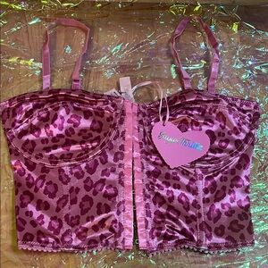 ‼️NWT‼️Dolls Kill X Sugar Thrillz Kitten Von Rouge Leopard Bustier Medium